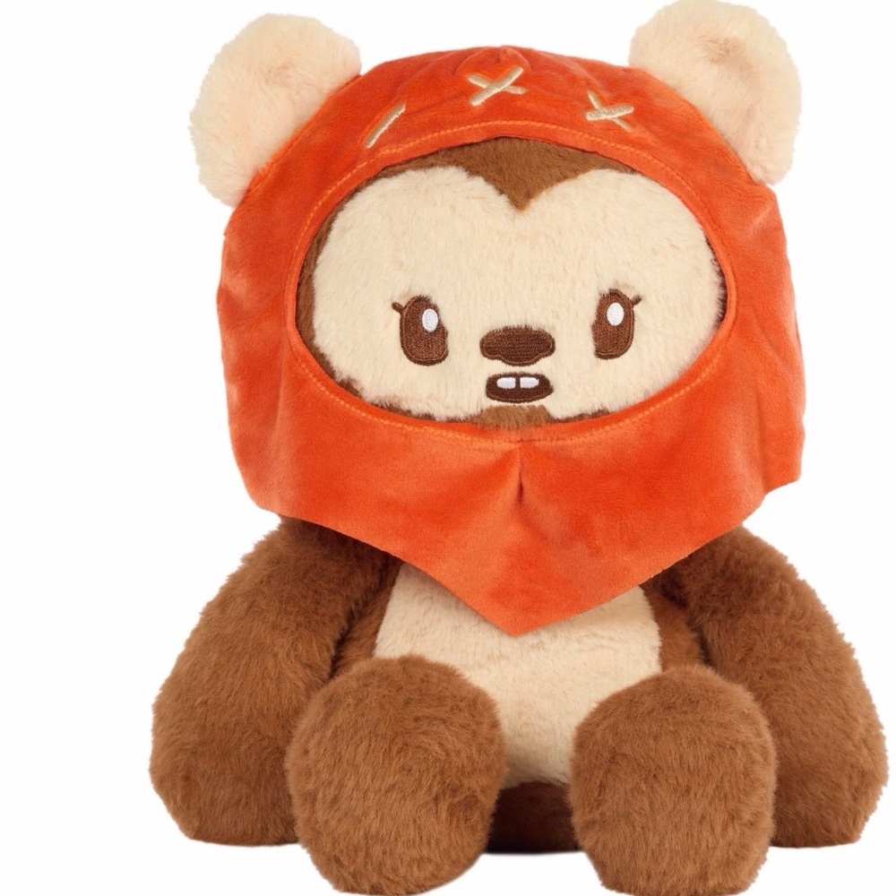 NWT Star Wars Mattel Plush Toy with Orange Hood and Brown Fur